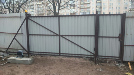 Ворота откатные 4*2 под профлист/штакетник